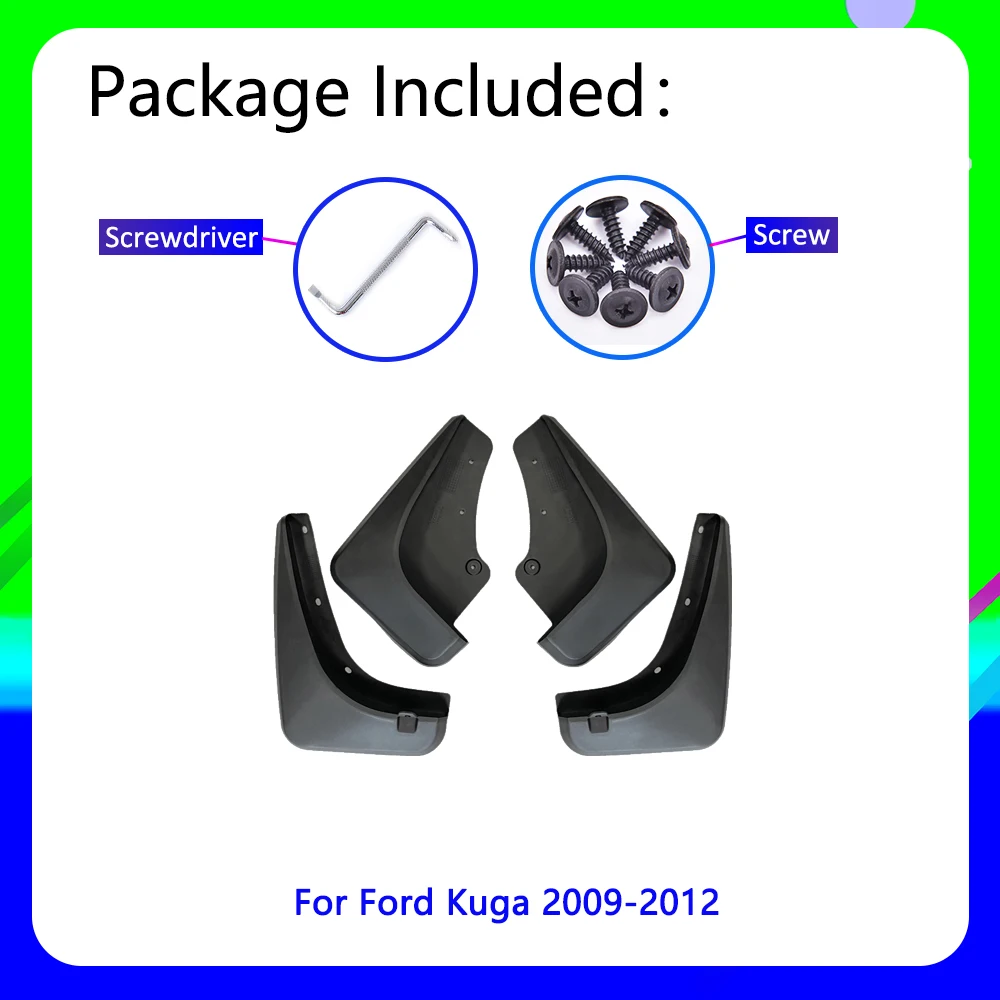 J&J AUTOMOTIVE | Set di Parafanghi per Auto Paraspruzzi per dal 2016, Set 4 Pz Parafanghi per Auto, Kit Set di paraspruzzi