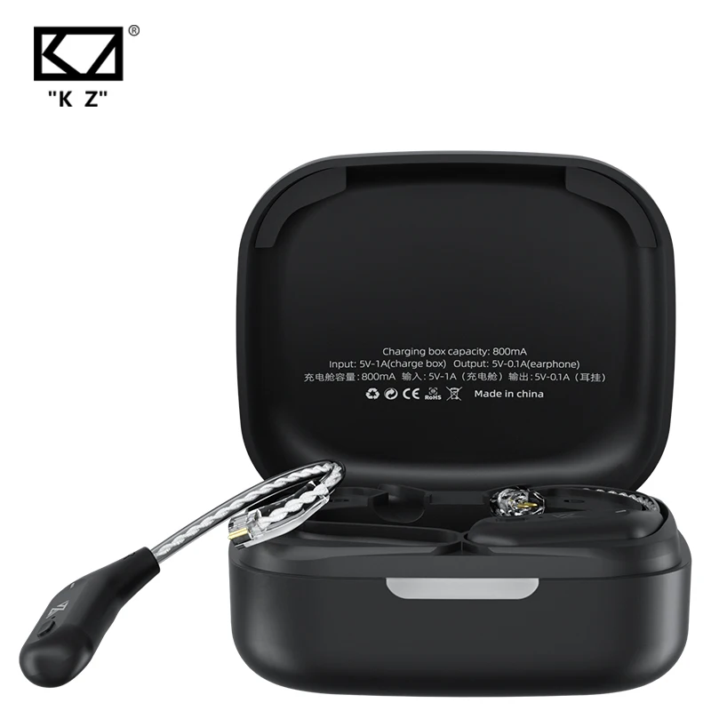 KZ AZ09 HD Bluetooth 5.2 Upgrade Cable HIFI Wireless Ear Hook Headset With Charging Case Z1 S2 S1 SA08 ZSX DQ6 ZS10 PRO | Электроника