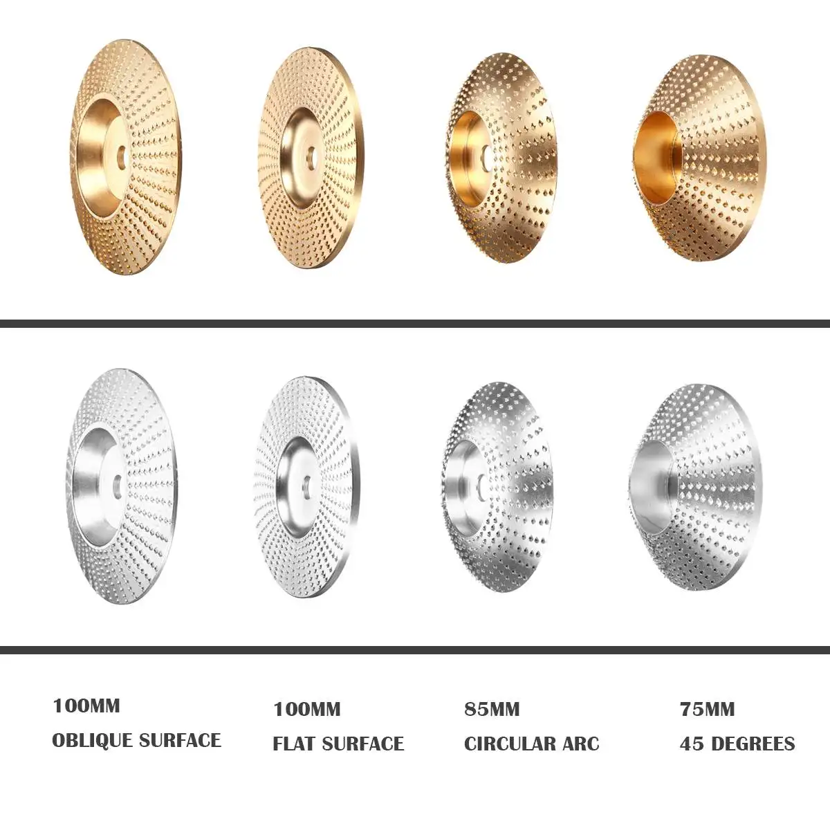 Angle Grinding Wheel Wood Sanding Carving Shaping Disc Flat Oblique Circular arc