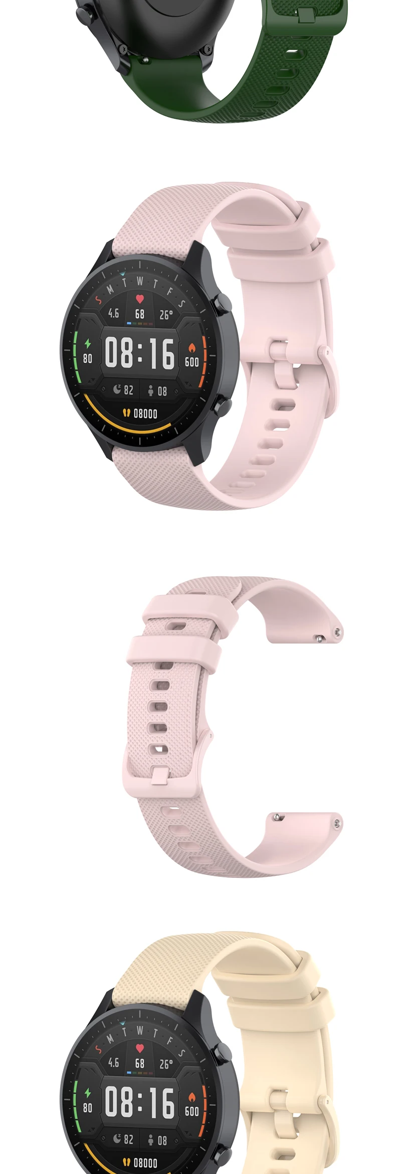 22mm Silicone Band Strap for Xiaomi Mi Watch Color Replacement Bracelet Breathable Sports Bands For Watch Accessories