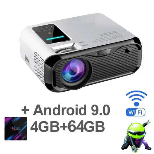 Android 64GB WZATCO E500 720P HD проектор 1280*800 3500 люмен HDMI домашний кинотеатр Android 9,0 дополнительные проекторы wifi проектор lcd проектор - Цвет: Android 64GB