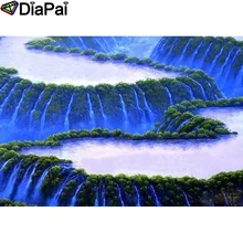 DIAPAI Алмазная картина "водопад пейзаж" вышивка крестиком на заказ фото алмаз, вышивка квадратными круглыми настенный Декор для дома A26682