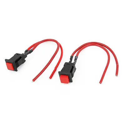 

2Pcs 3A 125V/ 1A 250V Wired Red Head Latching Pushbutton Switch for Car
