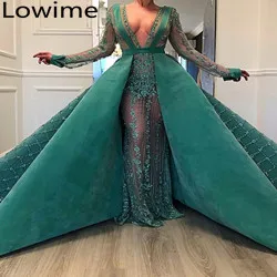 same as picture Модные дизайнерские Роскошные вечерние платья с v-образным вырезом, расшитое бисером платье для выпускного вечера мусульманское платье знаменитостей - Цвет: same as picture