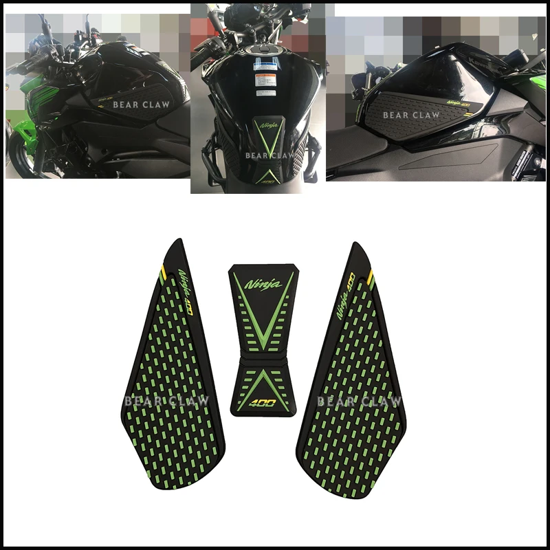 Для Kawasaki NINJA400 NINJA Z400 защитная накладка на бак мотоцикла боковая наклейка "кость" наклейка газ Топливо колено сцепление тяга зеленый