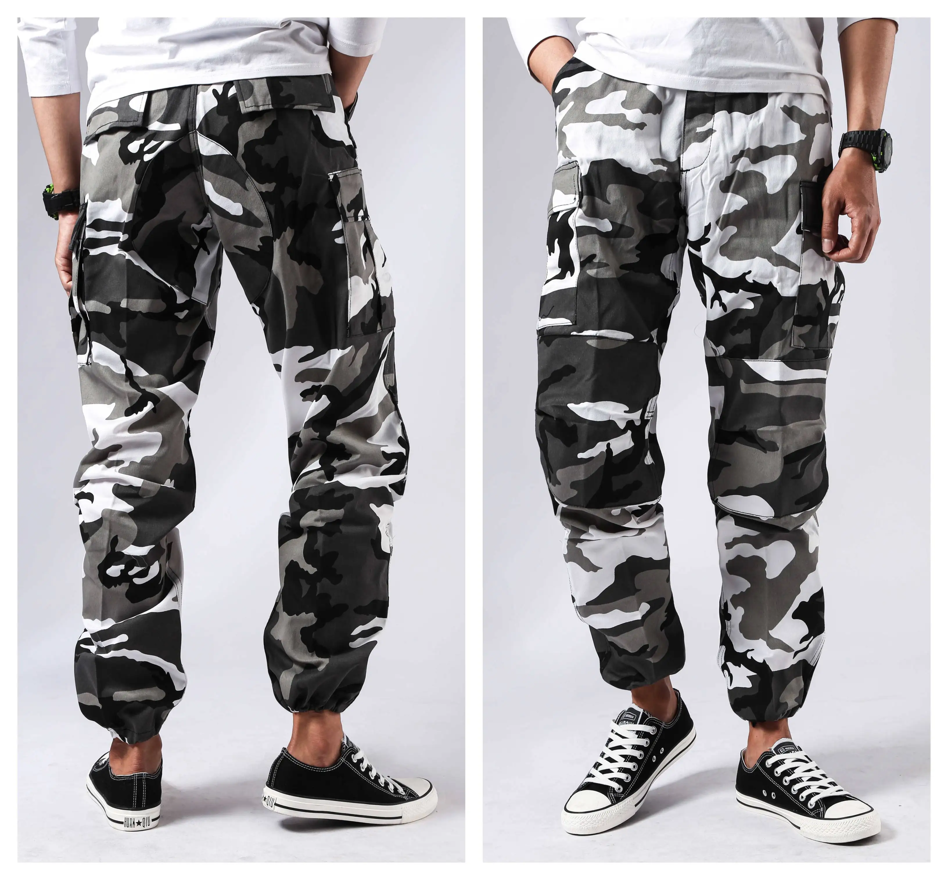 

Mens Military Army Combat BDU Pants Street Fashion Casual Work Hunt Cargo Pants - zipper fly