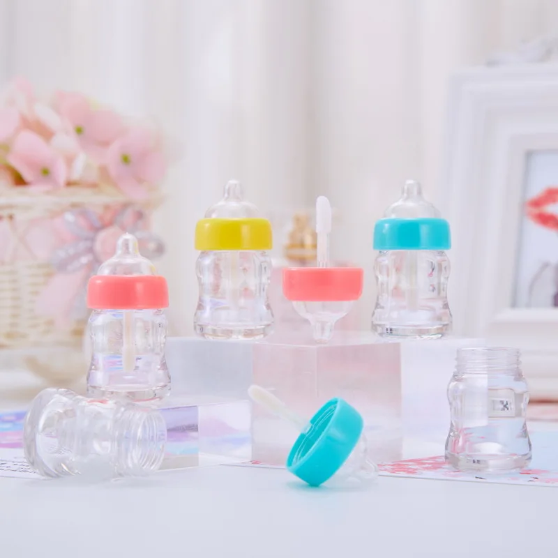 7ml Clear Lip Gloss Tubes Empty Packaging DIY Creative Lip Gloss Baby Bottle Tubes Lipgloss Container Refillable Bottles Tool 50pcs lot 6 5ml lipgloss tube clear big brush cosmetic lip gloss flat packaging container balm soft makeup tool glaze wholesale