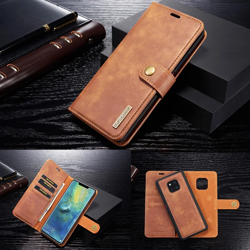 Винтажный съемный чехол бумажник из натуральной кожи для Huawei Mate 20 P30 Pro P20 30 P40 Lite с