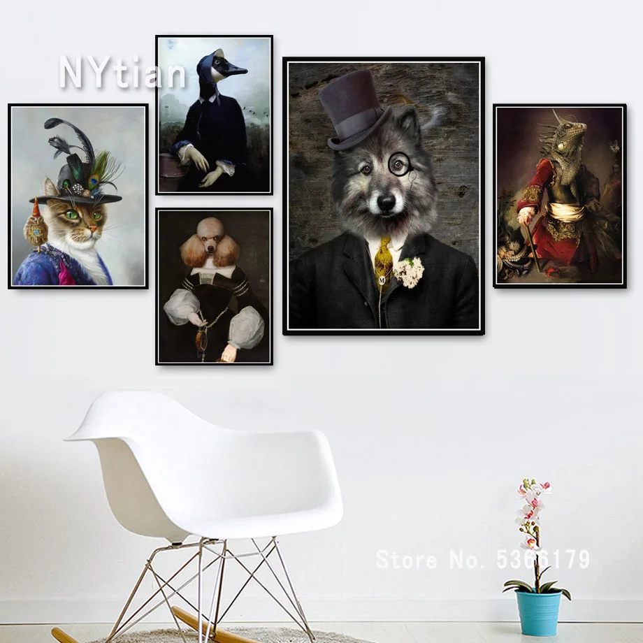 NT320 подарок животное собака Милый Винтажный стиль Кот Волк Туалет фотография