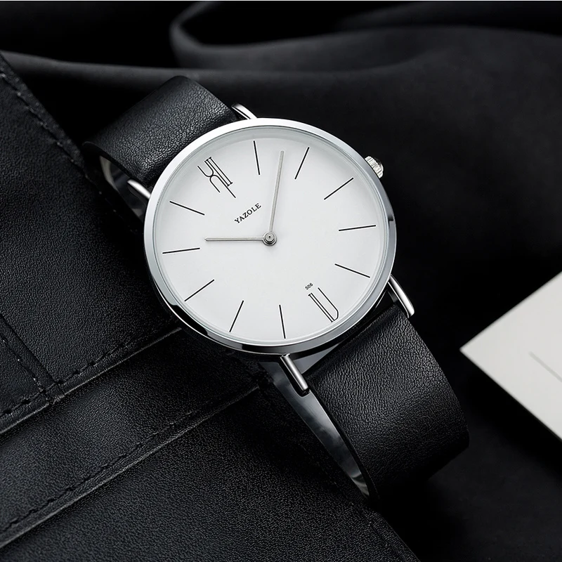 Reloj Yazole Watch Men Waterproof Ultra Thin Quartz Watch For Men Fashion Simple Black