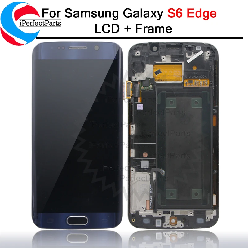 Супер Amoled для samsung Galaxy S6 Edge ЖК-дисплей сенсорный экран дигитайзер+ рамка SM-G925F G925P G925A G925T G925I G925FQ G925V