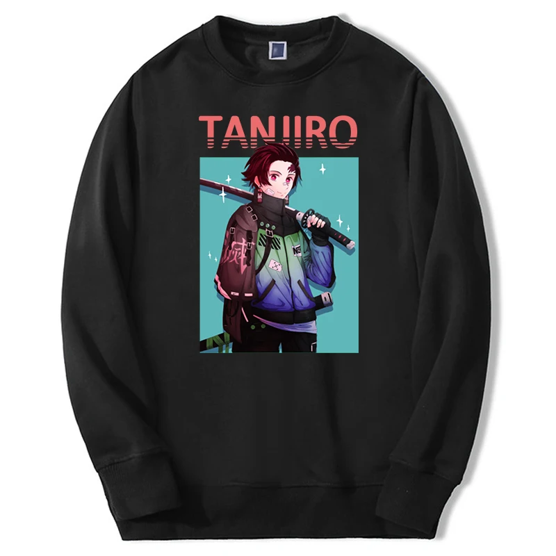 

Winter Male Oversize Warm Demon Slayer Tanjirou Anime Sweatshirts Hip Hop O-Neck Kimetsu no Yaiba Men Oversize Zenitsu Hoodie