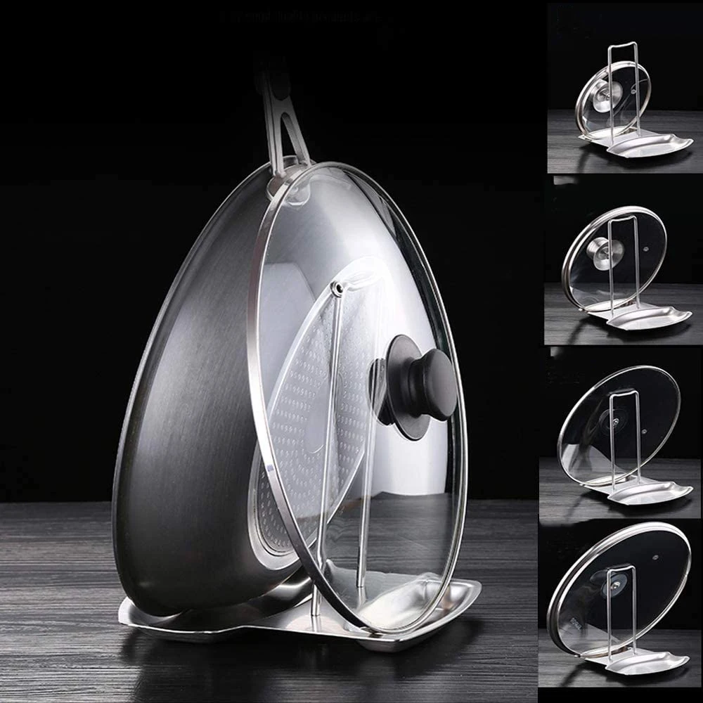 Stainless Steel Pot Lid Rack Detachable Pan Cover Shelf Kitchen thumbnail 4