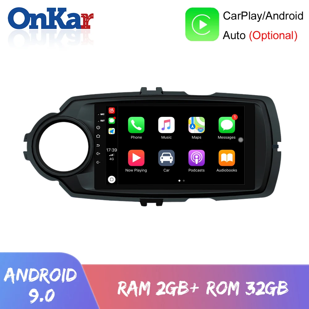 ONKAR 8 дюймов ips 8 ядерный Android 9,0 автомобильный Головной блок для Toyota Yaris 2012- Поддержка gps WiFi Bluetooth 5,0 USB CarPlay радио