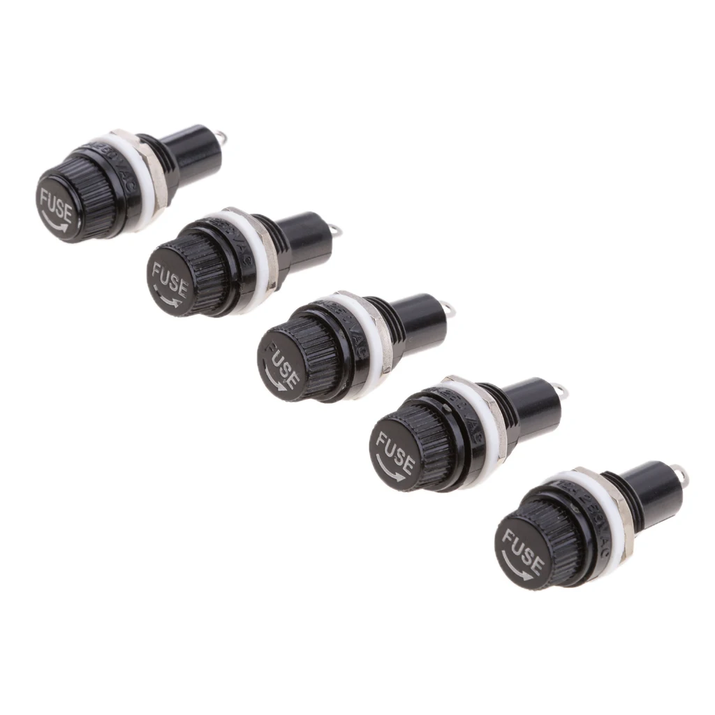 5pcs Radio Auto Stereo Electrical Panel Mounted Fuse Holder for 5X20mm Fuse
