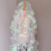 1 Yard Mermaid Pleated Flower Lace Magic Color Laser Gradient For Wedding Wave Striped Decoration Cloth Wide 15CM 5