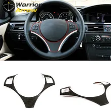 ABS углеродное волокно стиль автомобиля интерьер рулевого колеса украшения полосы рамка Крышка отделка наклейка для BMW 3 серии E90 E92 E93 05-12