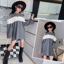 

Children's Western-style sweater 2021 fall pullover loose top girl's sweater early autumn autumn clothing