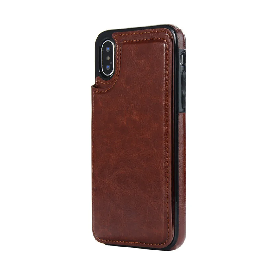 Plain Leather iPhone 12 Case With Card Holder 