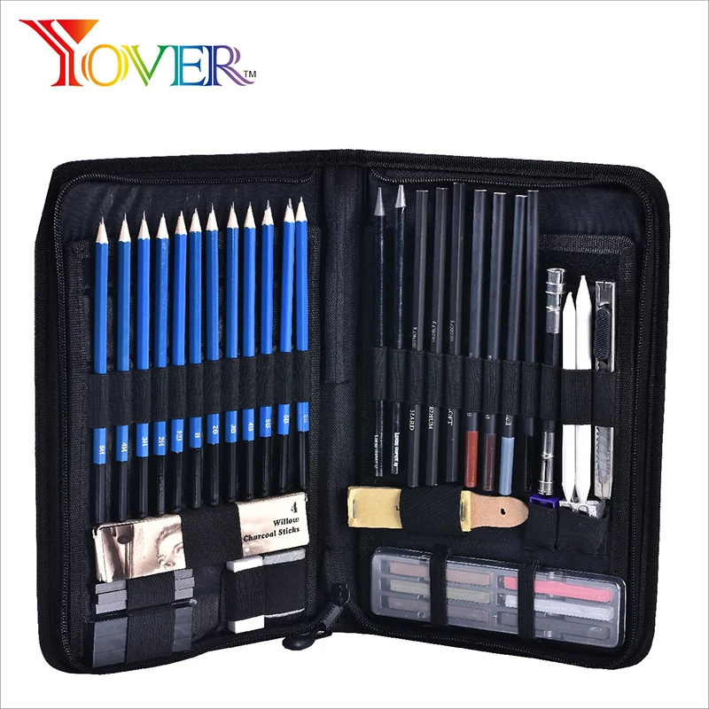 48pcs Pencil Set Professional Sketching Drawing Kit Wood Pencil Pencil Bags For Painter School Students Sketching Art Supplies Standard Pencils Aliexpress