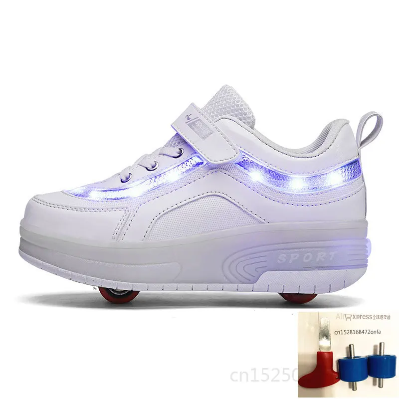 Heelys USB зарядка светодиодный светильник кроссовки с двумя колесами для мальчиков