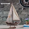 Home Furnishing Mediterranean Retro Sailing Wooden Boats Model Ornament Art Bar Cafe Decoration Accessoriess Kids Gift ► Photo 3/6