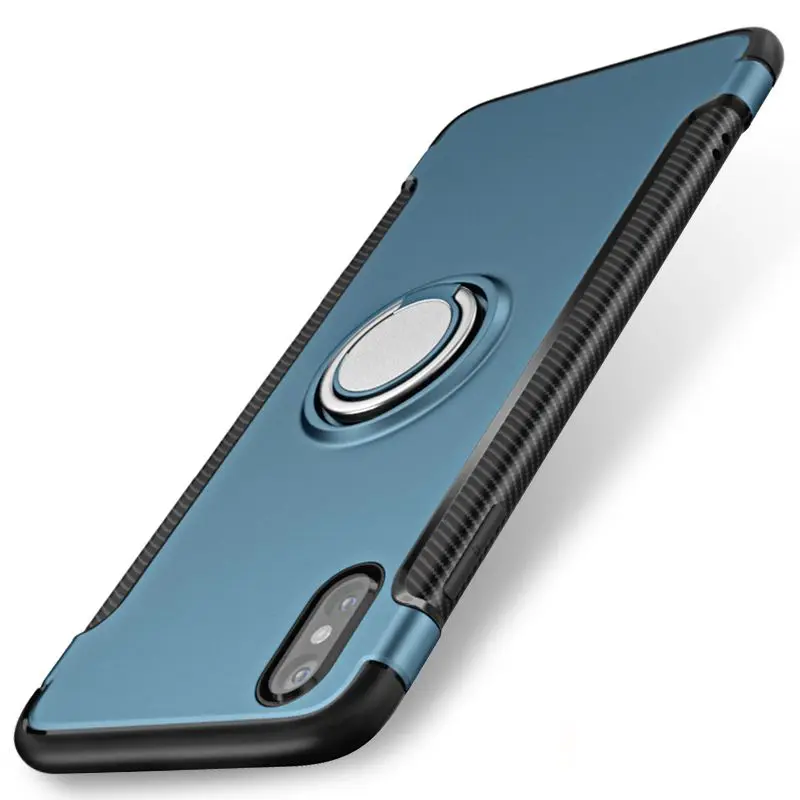 For iPhone X Высокое качество магнитный автомобильный держатель чехол для iPhone x 7/8 Plus чехол 360 Вращающийся на палец чехол для телефона с кольцом Новинка - Цвет: For iPhone X
