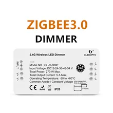 

Zigbee 3.0 Smart Pro DIM CCT RGBW RGBCCT LED Controller Work With Google Home Echo Plus Smartthings 2.4G RF DC12-24V