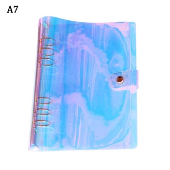 

A5 A6 A7 PVC Loose-Leaf Laser Cover Button Stationery Gift Notebook Glitter School Office Diary Planner