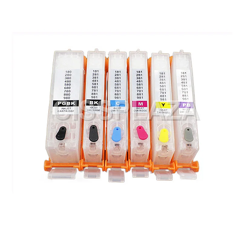 5 комплектов 6 цветов картриджи для canon TS8140 TS8240 TS8340 TS9140 с чернилами совместимы