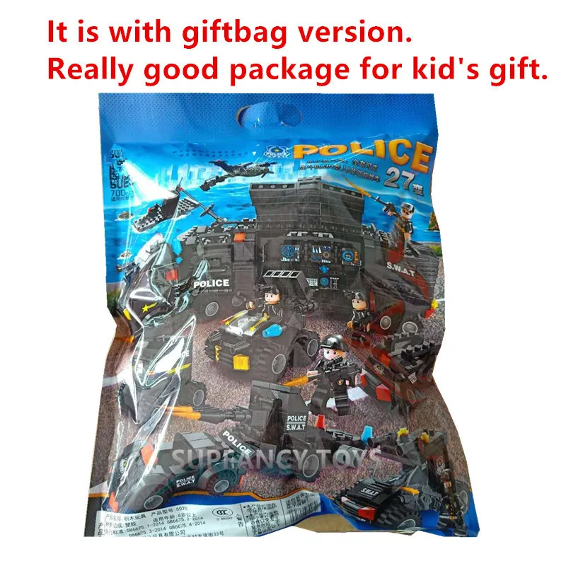 700Pcs City Police Station Car Building Blocks For LegoINGs City SWAT Team Truck House Technic DIY Educational Toys For Children