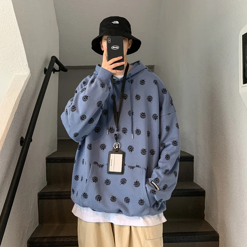 

2020 Spring Fried Street Covered with Printed Hoodie Men's Korean-style Trend INS Couple Clothes Students Loose-Fit Coat