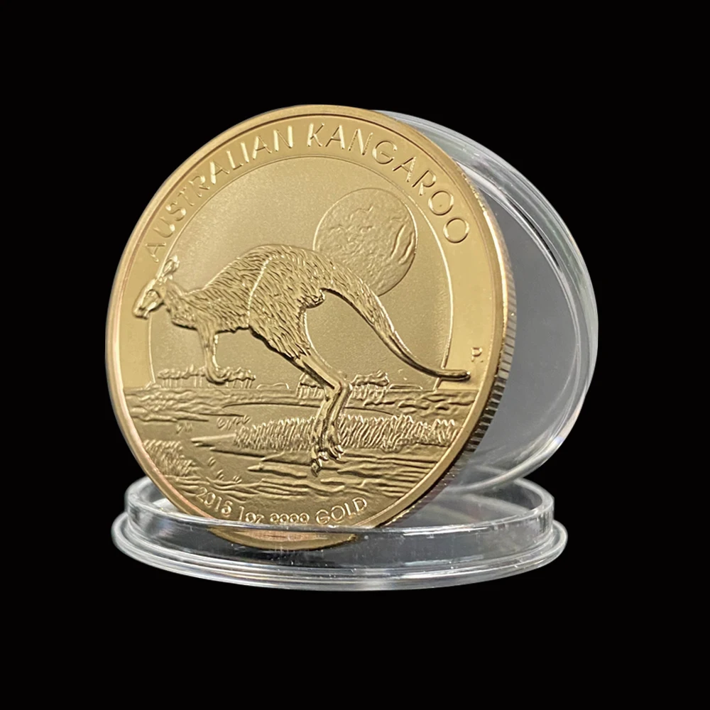Moneda conmemorativa de la colección Elizabeth II, canguro australiano, oro de 1ZO, 2015