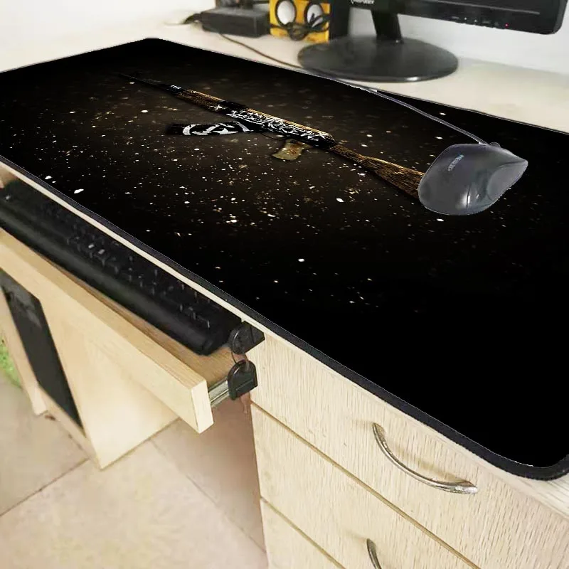 XGZ Gun Large Gaming Speed Version Mouse Pad Lock Edge Mouse Mat Laptop Computer Keyboard Pad Desk