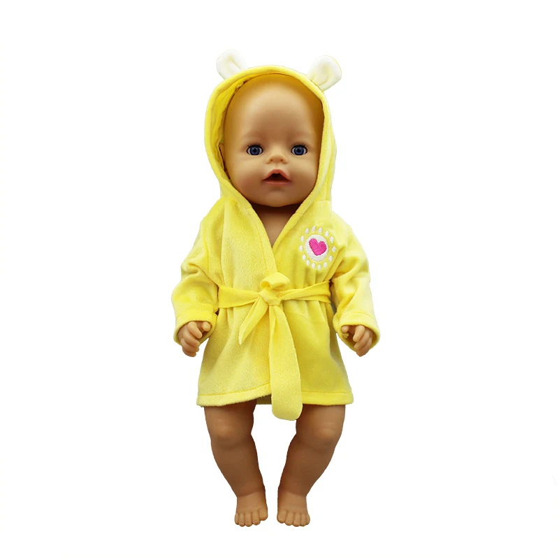 Bathrobe Suit Fit For born 43cm Doll Clothes Doll Accessories For 17inch Baby Doll - Цвет: 1