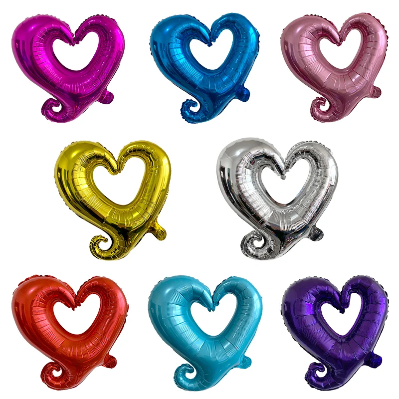 10pc18inchHollowHeartShapeFoilBalloonsWeddingDecorationHelium
