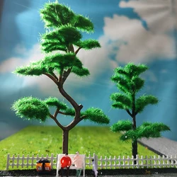 Modelo a escala 1:87 HO, pino, cedro, paisaje, tren en miniatura, diseño de ferrocarril, Diorama, bricolaje, decoración del día de Navidad