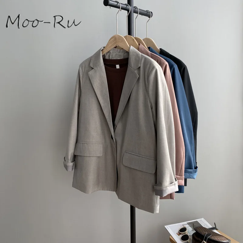 

Moo-Ru 2020 Spring New Solid Color Long - Sleeved Blazer