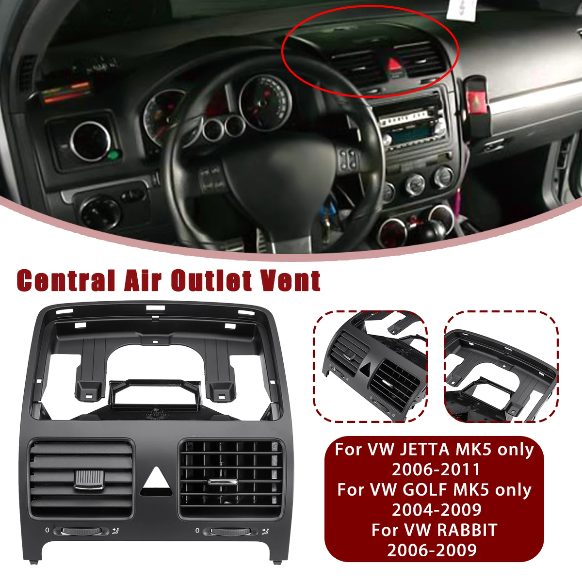 Передняя Центральная решетка вентиляционного отверстия автомобиля для VW JETTA MK5
