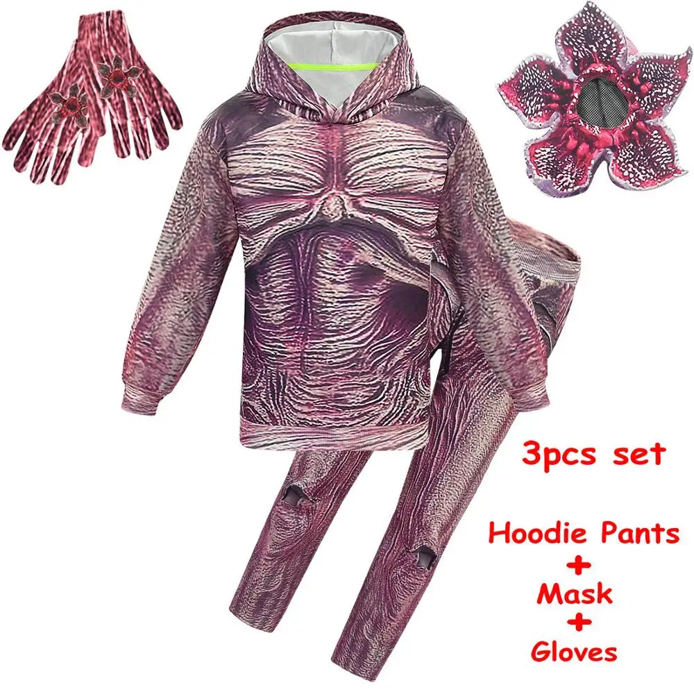 

Children Halloween Costume Stranger Things 3 Clothing Set Hoodie Pants Boy Girl Demogorgon Sweatshirt Trousers Cosplay Costume