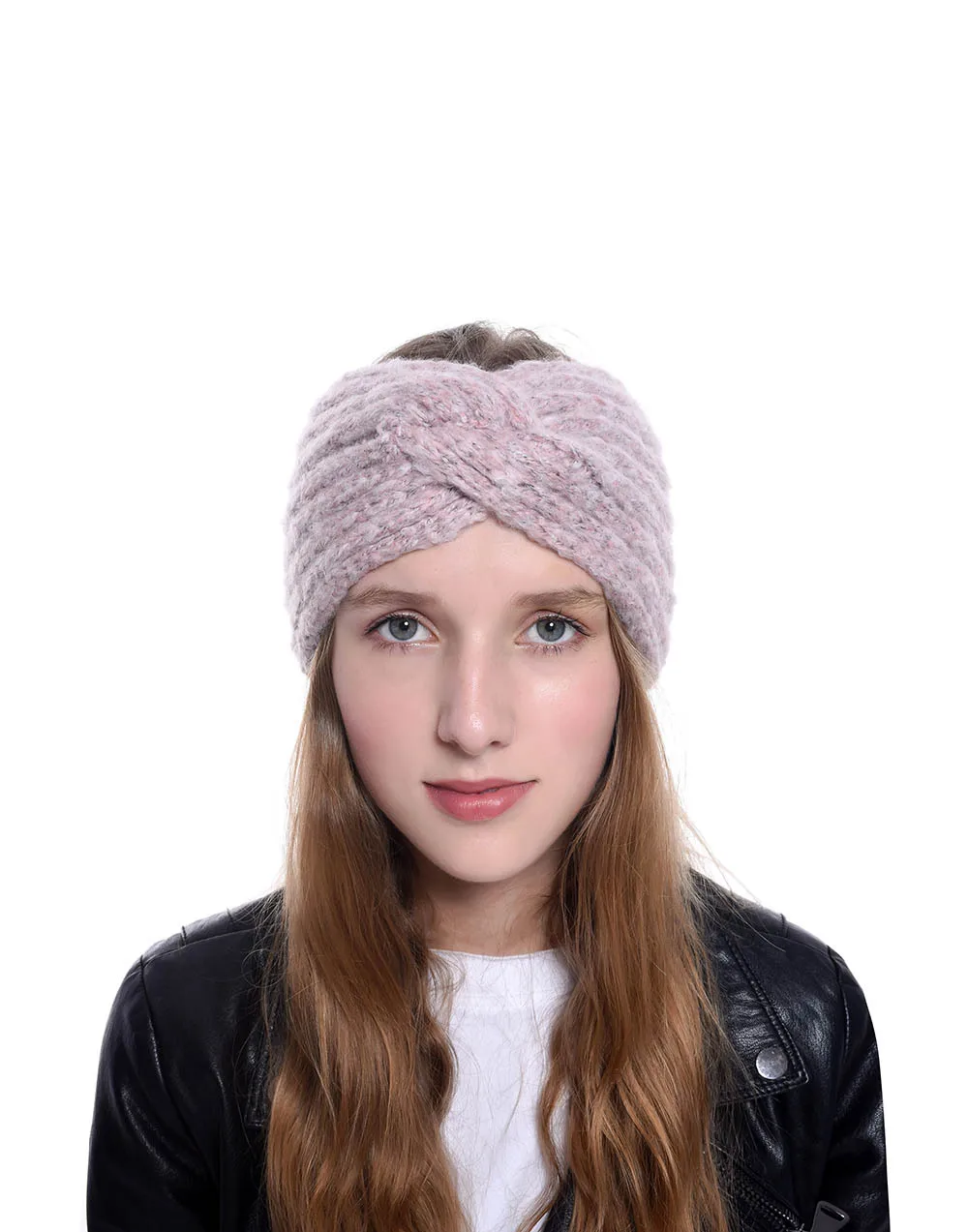 

Ladies 5 color soft mohair wool cross hair band ladies autumn winter hair accessories ear warm fashion