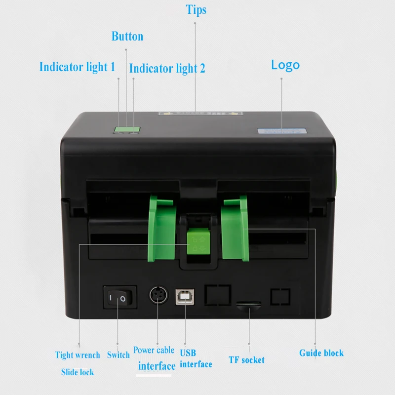 Mobile Thermal Label Barcode Printer Portable Barcode QR Label Sticker Paper Pocket USB Port Thermal Printer SEN-DT108B