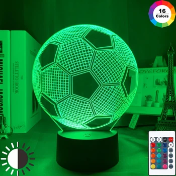 

3d Illusion Child Night Light Football Ball Touch Sensor Remote Nightlight for Kids Bedroom Decoration Soccer Table Lamp Gift