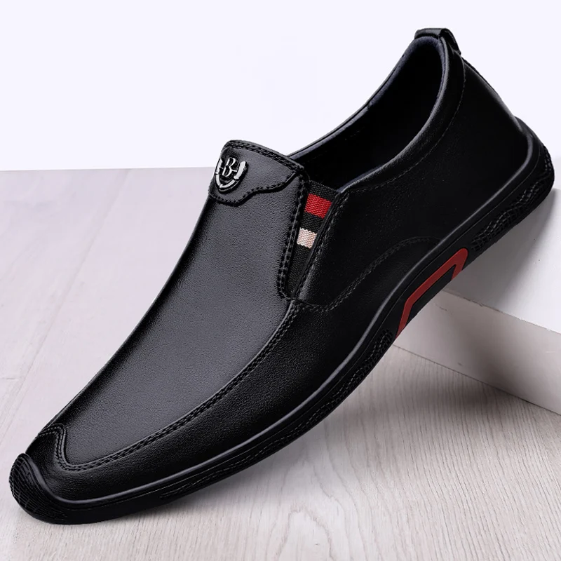 

Men's Leather Shoes Luxury Brand High Quality 2022 Classics Brown Black Plus Size 36-46 Man Trendy Loafers Casual Shoes For Male