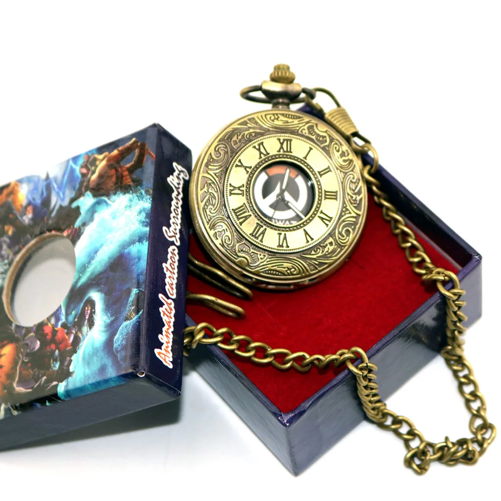 Игра Overwatch карманные часы с цепью лист фигура кулон с necklace ем косплей аксессуар подарок