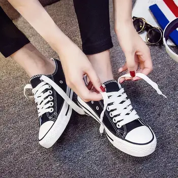 

2020 Spring and Summer New Korean Version of the Canvas Shoes nv wang Red Flat Students Wild Black Shoes Casual Retro Shoes