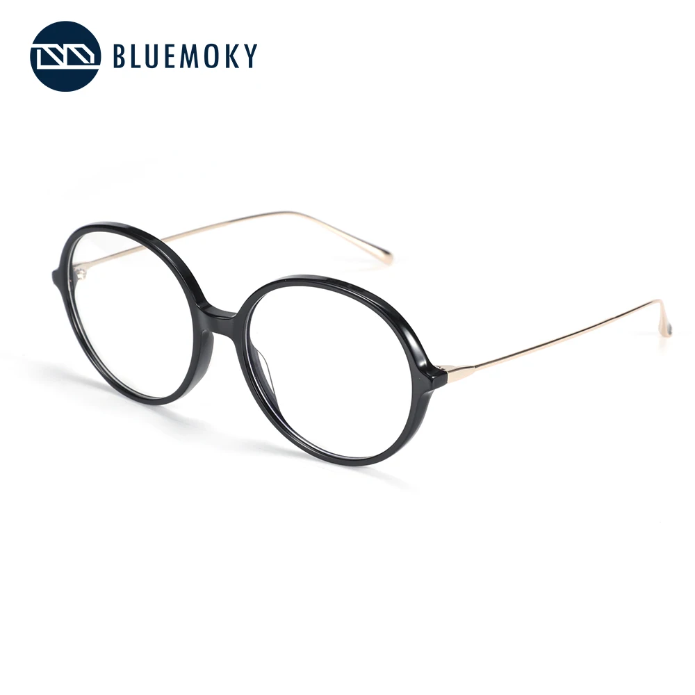 BLUEMOKY, компьютерные очки, очки, женские очки, оправа, женские очки, Круглые, полная оправа, очки, поддельные очки, прозрачные очки - Цвет оправы: 003