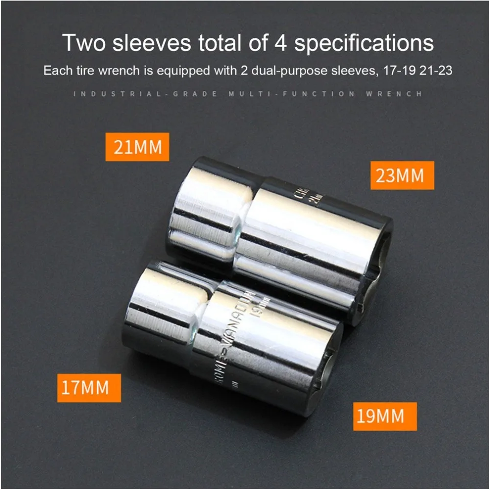 Telescopic Sleeve Tire Nut Removal Wrench Car Tire Removal Socket Wrench 17-19 21-23 Labor Saving Telescopic Wrench