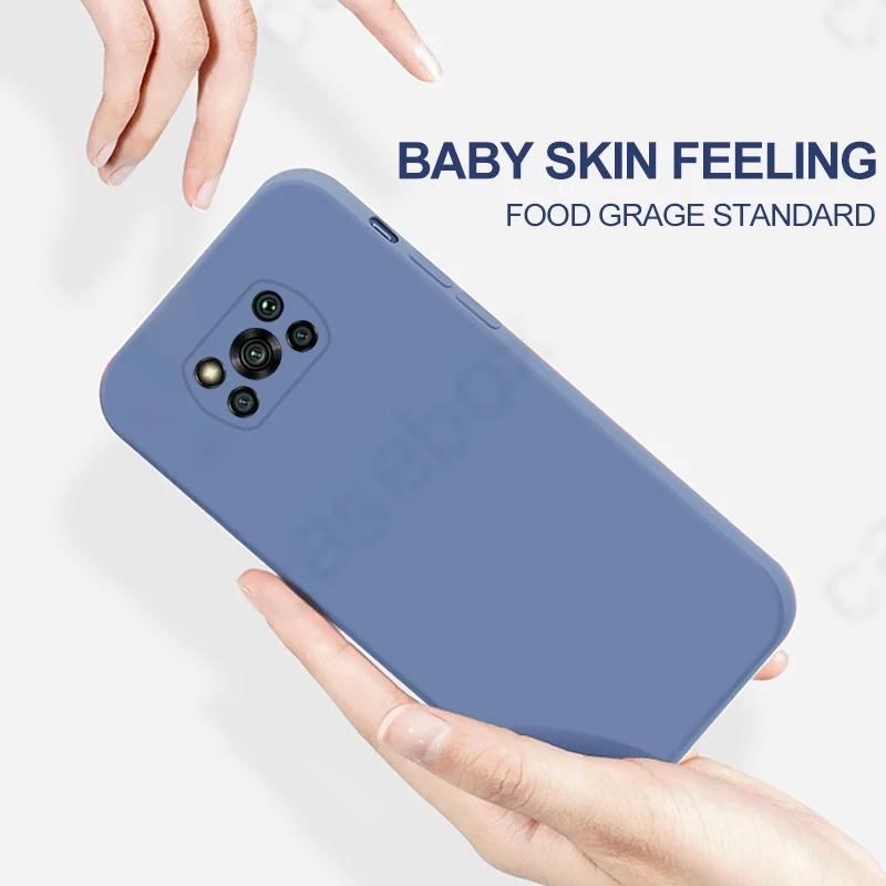 Poco X3 M3 F3 Pro Case New Square Liquid Silicone Soft Thin Cover Funda For Xiaomi Redmi note 10 Pro 4G 5G mi 11 10T 10S 11i