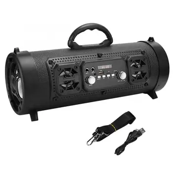 

Portable Bluetooth Speaker ABS Black Portable Outdoor Bluetooth Flashing Effect Speaker Independent Bass High Tone Adjus